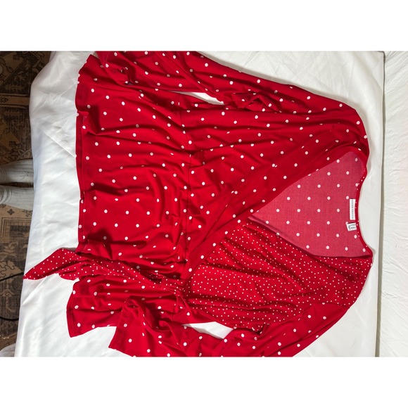 Susan Graver Tops - Susan Graver Red Polka Dot Scoop Neck Short Sleeve Top Plus Size 2X Womens